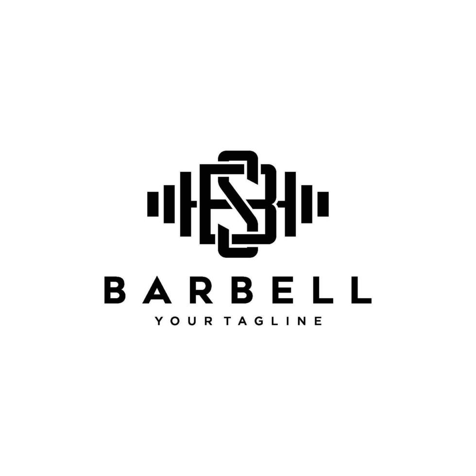 barbell sport logo. wijnoogst en insigne concept vector