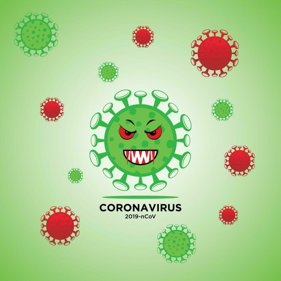 illustratie grafisch vector van corona virus in wauw, corona virus infectie. 2019-nvo virus.corona virus microbe.