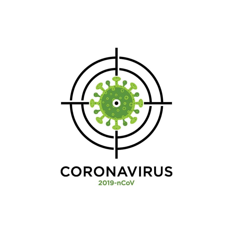 corona virus doelwit, vector illustratie van corona virus in wuhan, corona virus infectie. 2019-nvoc.corona microbieel virus.