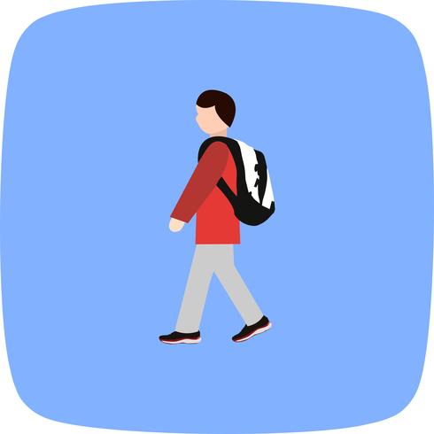 Vector lopen naar school pictogram