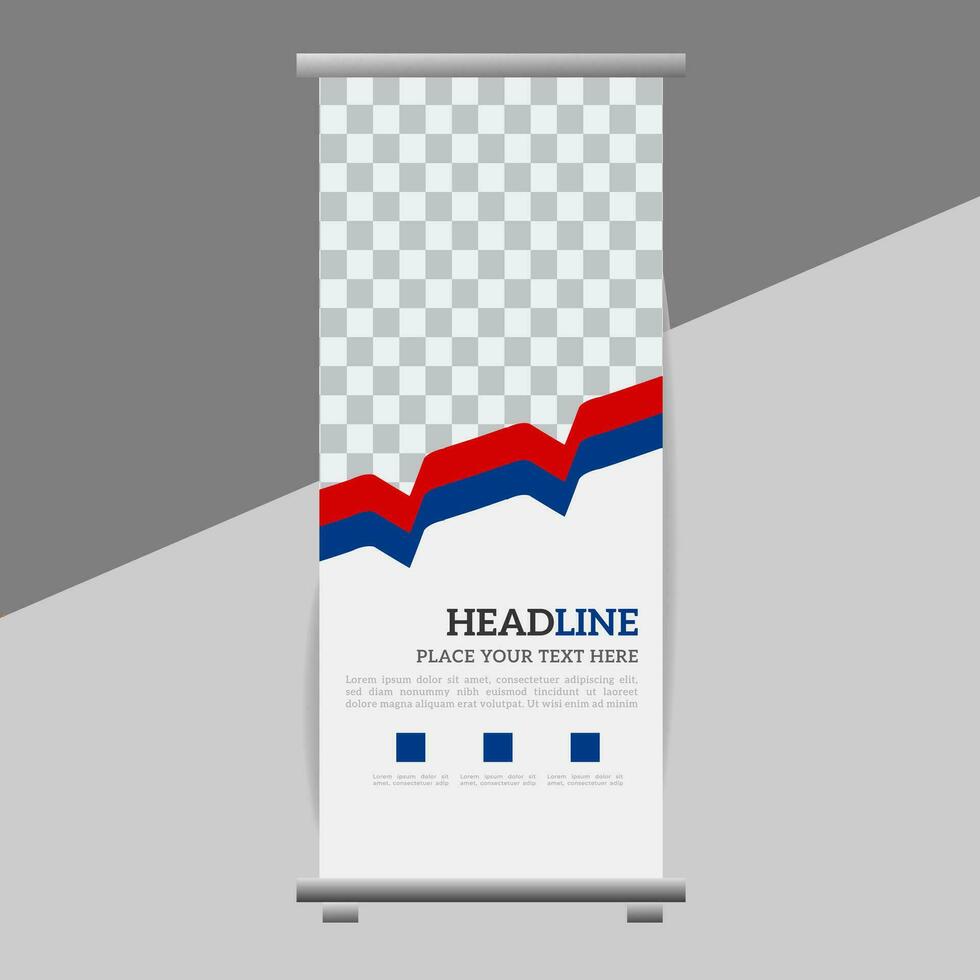 bedrijf rollen omhoog banier ontwerp Scherm standee voor presentatie doel vector