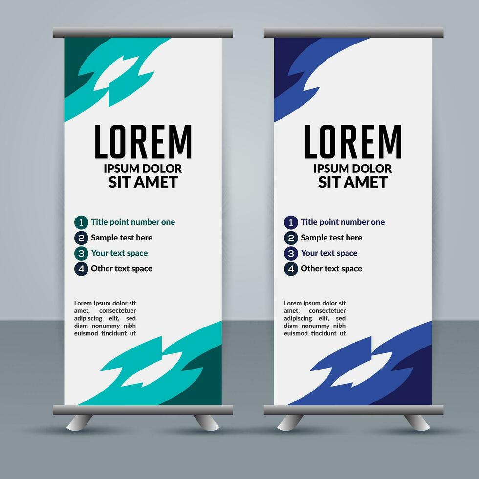 professioneel bedrijf rollen omhoog Scherm standee sjabloon ontwerp vector