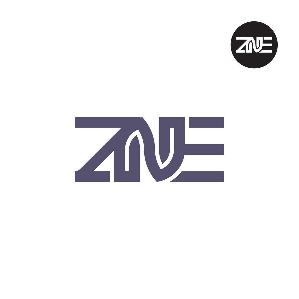 brief zne monogram logo ontwerp vector