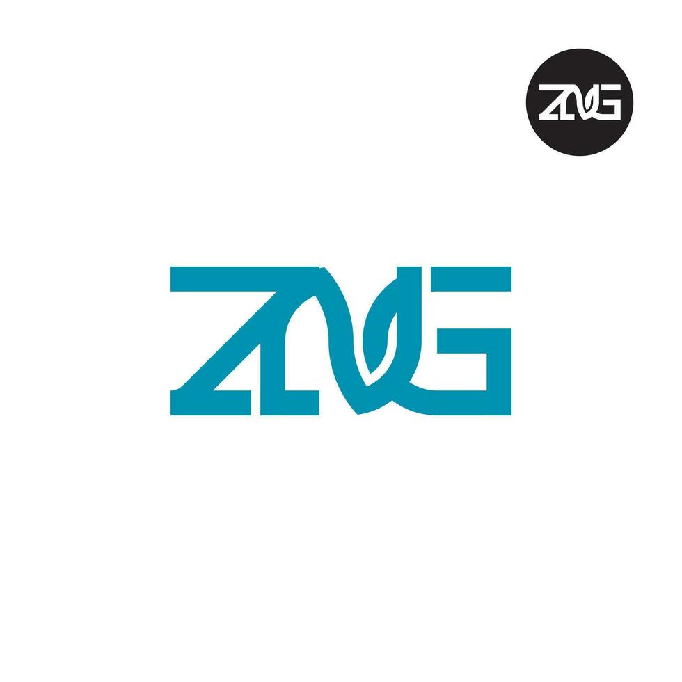 brief zng monogram logo ontwerp vector