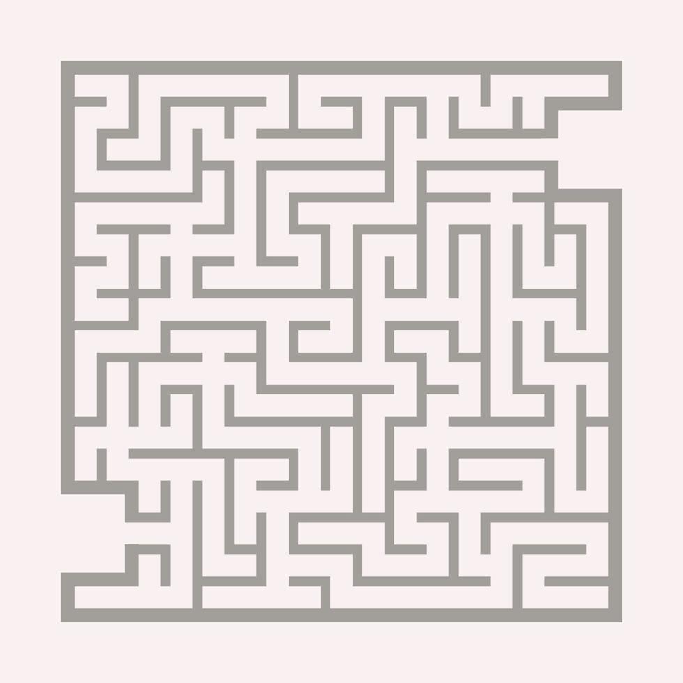 abstracte vierkante doolhof. spel voor kinderen. puzzel voor kinderen. de juiste weg vinden. labyrint raadsel. platte vectorillustratie geïsoleerd op een achtergrond in kleur. vector