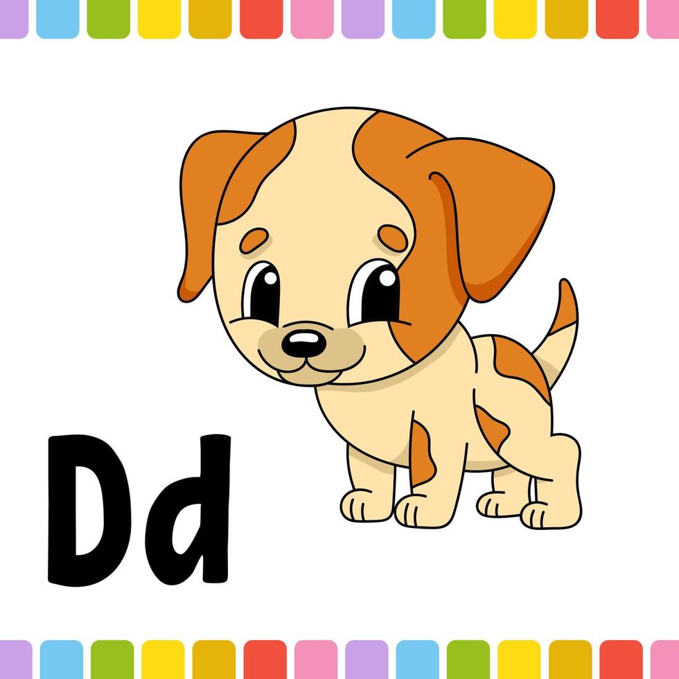 dieren alfabet. dierentuin abc. cartoon schattige dieren geïsoleerd op een witte achtergrond. voor kinderen onderwijs. letters leren. vectorillustratie. vector