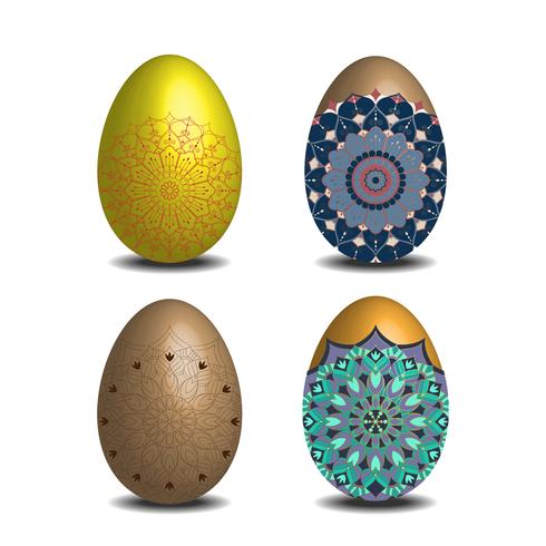 Mandala Easter egg-collectie. vector