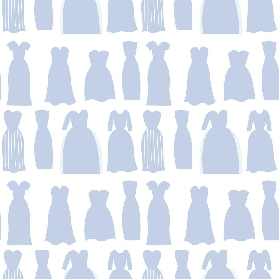 naadloos patroon met blauw jurken voor textiel afdrukken. Dames kleren merk of op te slaan. vector