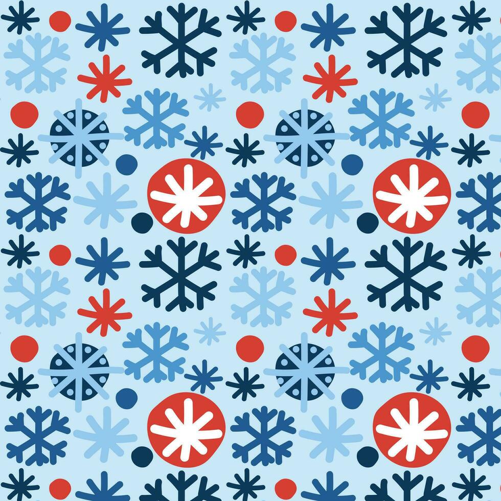 winter achtergrond met hand- getrokken sneeuwvlokken. helder feestelijk nieuw jaar en Kerstmis patroon, achtergrond. patroon Aan de swatch paneel. vector