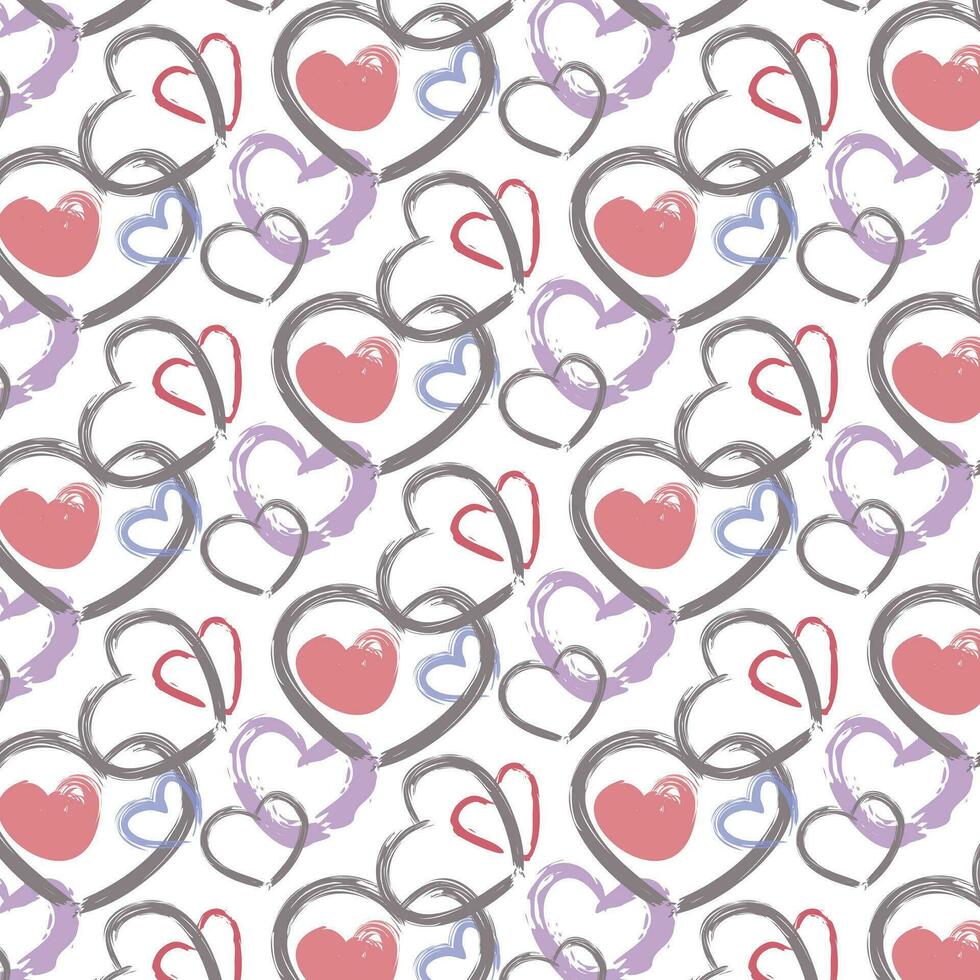 gelukkig Valentijnsdag dag. schattig tekening hart stijl. decoratief structuur voor bruiloft. vector