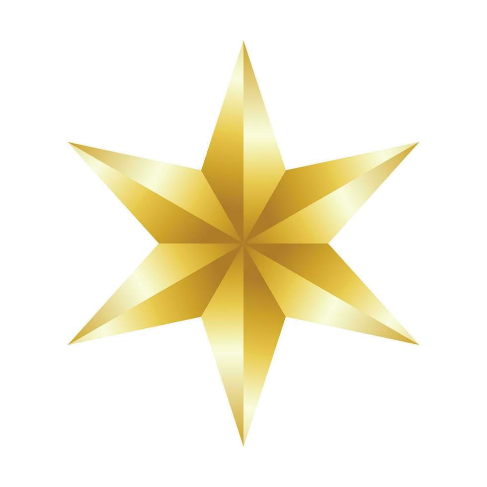 vector decoratief gouden ster Aan wit achtergrond