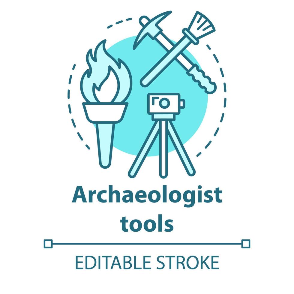 archeoloog tools concept icoon vector