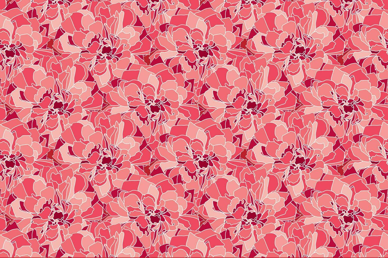 abstract patroon van roos bloem Aan rood achtergrond. vector