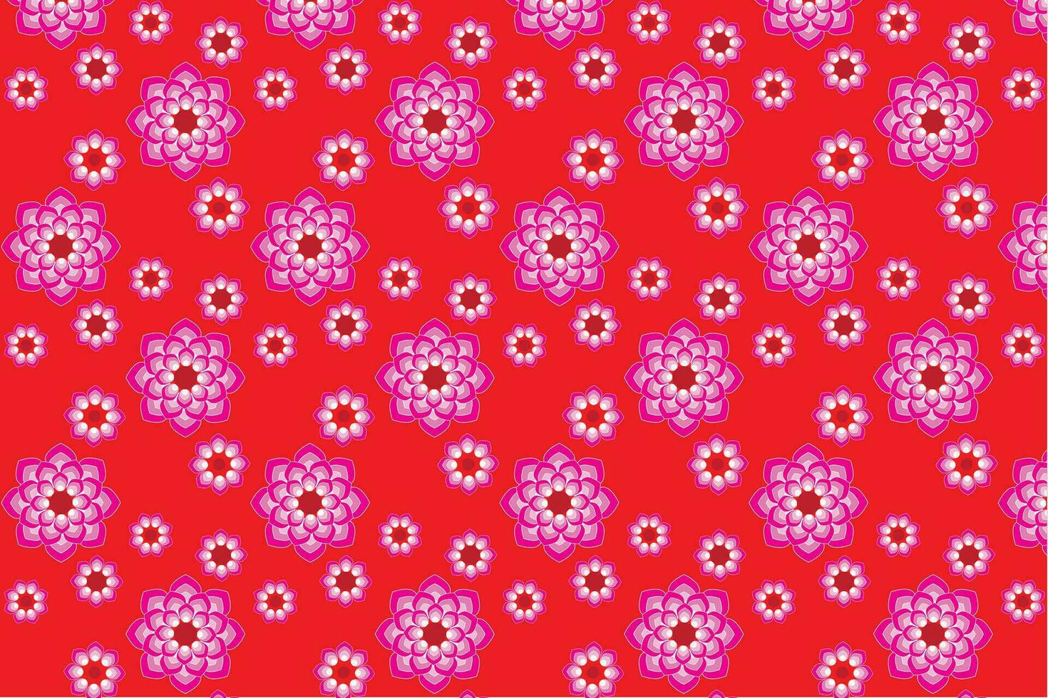 illustratie van abstract roze bloem patroon Aan rood achtergrond. vector