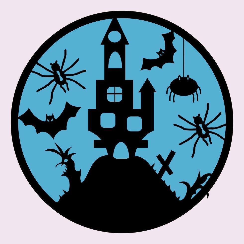 halloween, ronde teken, vintage, laser snee, vecrtor vector