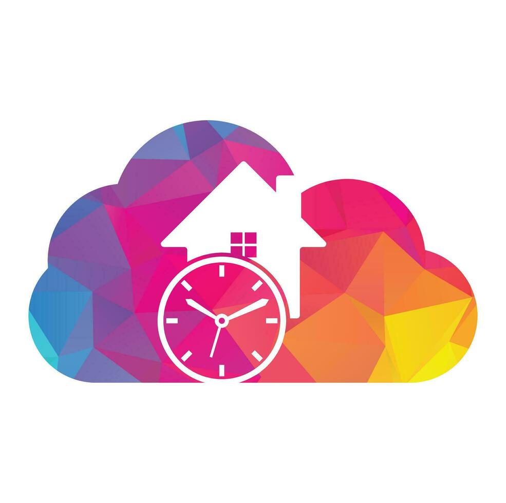 tijd huis icoon logo ontwerp element. vector