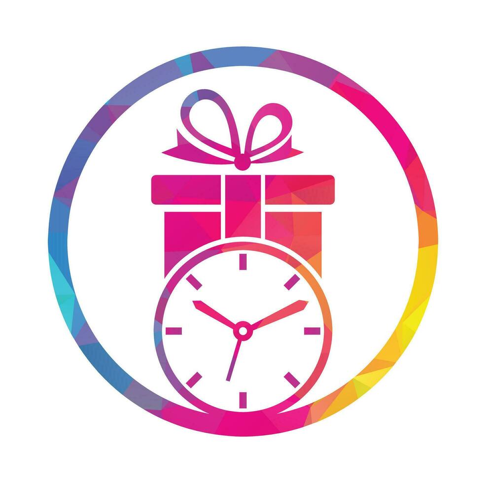 geschenk tijd icoon logo ontwerp element. vector