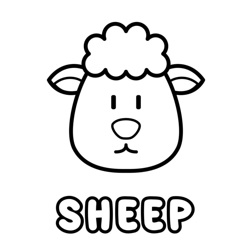 schapen kleur boek. kleur bladzijde voor kinderen. vector