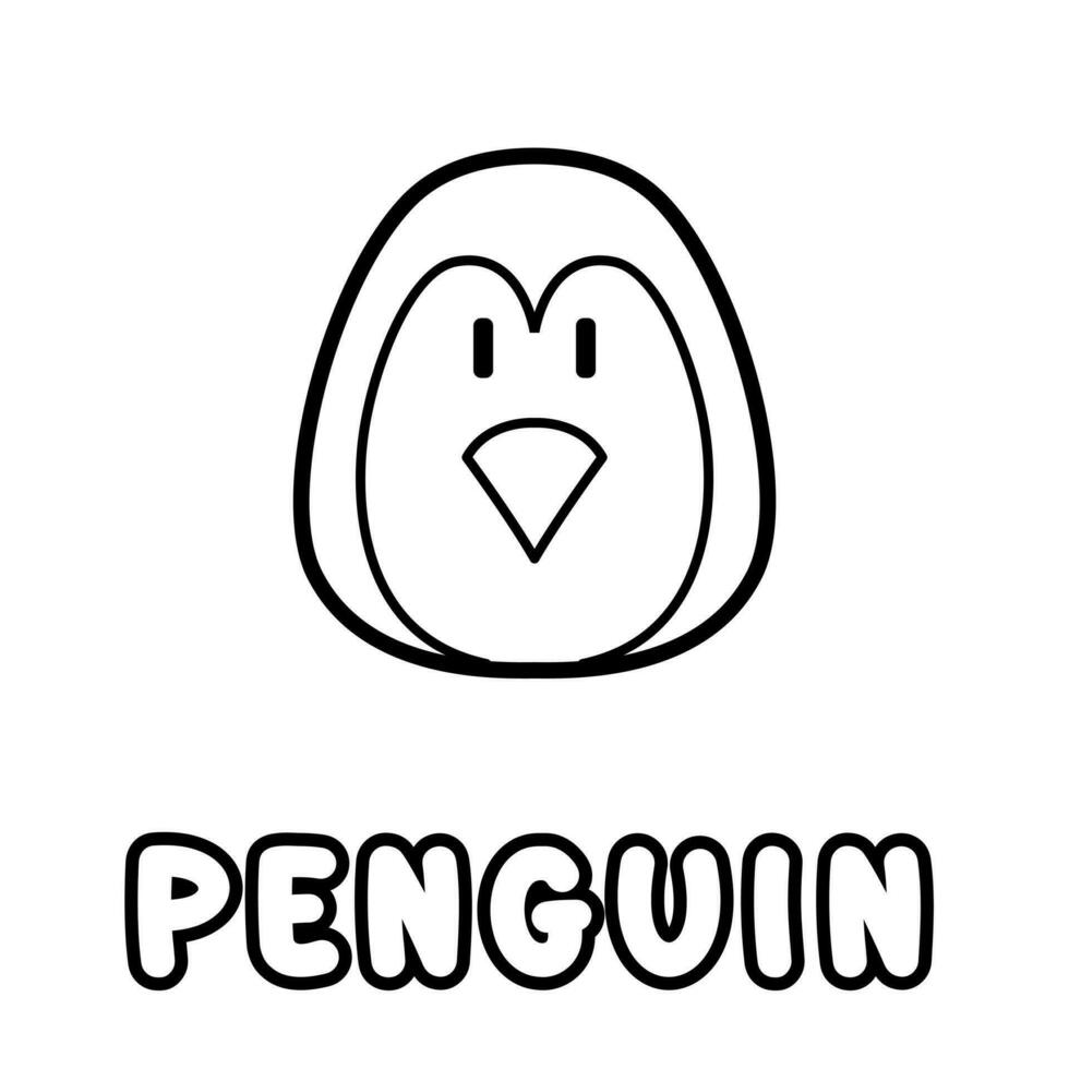 pinguïn kleur boek. kleur bladzijde voor kinderen. vector