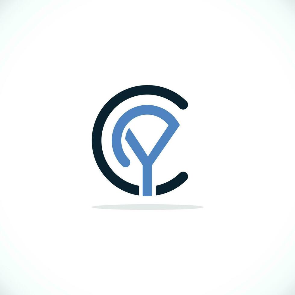 yc of cy logo. bedrijf logo. monogram ontwerp. brieven y en c. vector