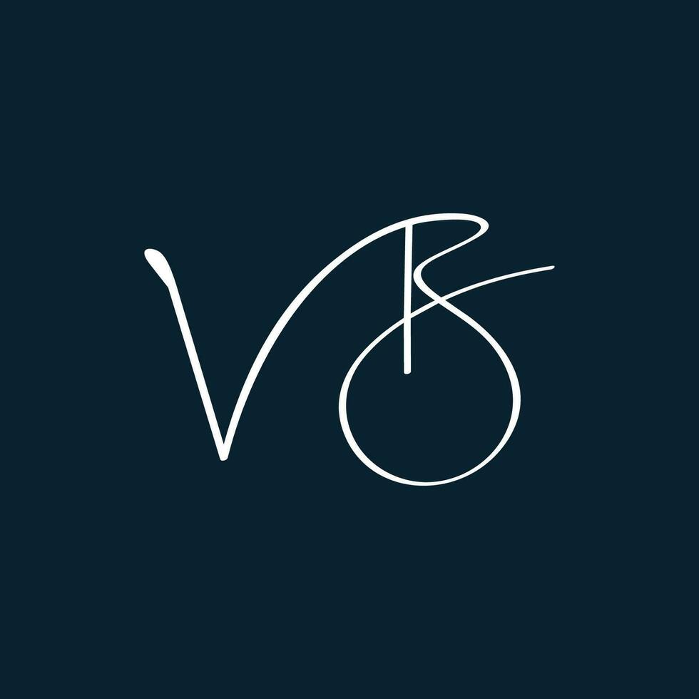 initialen brief vb handschrift logo vector sjabloon