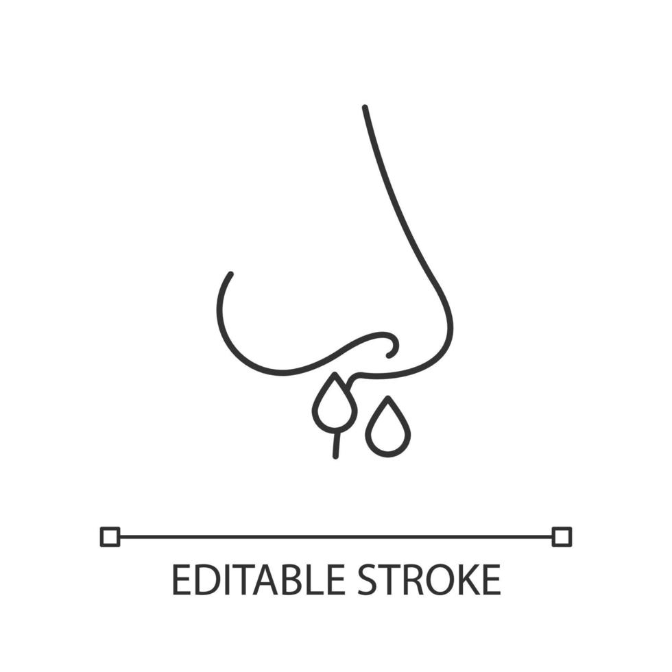 druppelneus lineair pictogram vector