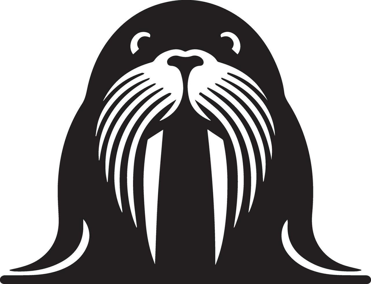 minimaal walrus vector silhouet zwart kleur wit achtergrond 8