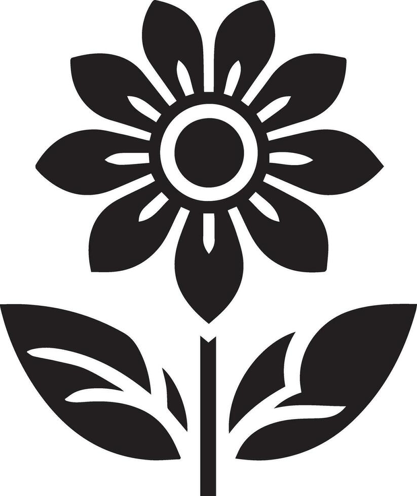 bloem icoon vector kunst illustratie, zwart kleur geïsoleerd wit achtergrond 21