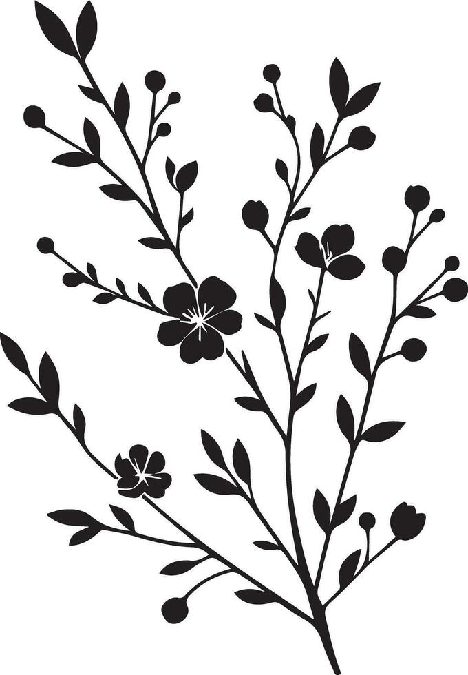 minimaal bloeiend bloemen Afdeling silhouet vector illustratie, wit achtergrond 2