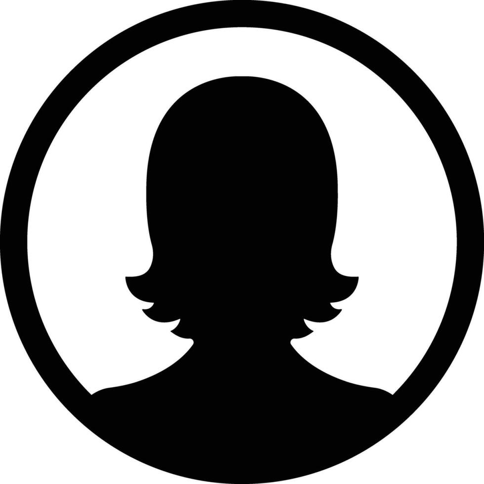 gebruiker profiel, persoon icoon in vlak geïsoleerd in geschikt voor sociaal media Dames profielen, schermbeveiliging beeltenis vrouw gezicht silhouetten vector voor apps website
