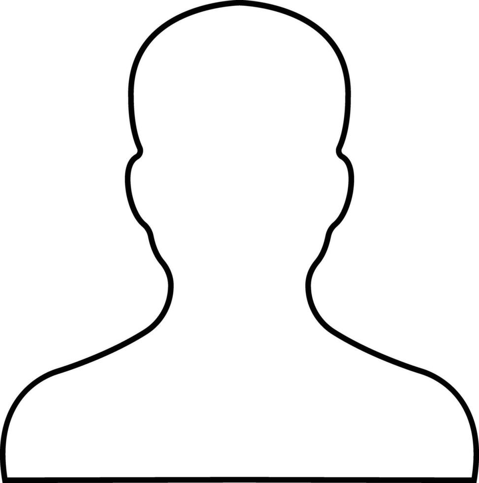 gebruiker profiel, persoon icoon Aan lijn geïsoleerd in geschikt voor sociaal media Mens profielen, schermbeveiliging beeltenis mannetje gezicht silhouetten vector voor apps website