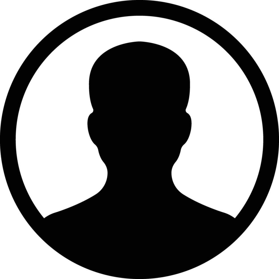 gebruiker profiel, persoon icoon in vlak geïsoleerd in geschikt voor sociaal media Mens profielen, schermbeveiliging beeltenis mannetje gezicht silhouetten vector voor apps website
