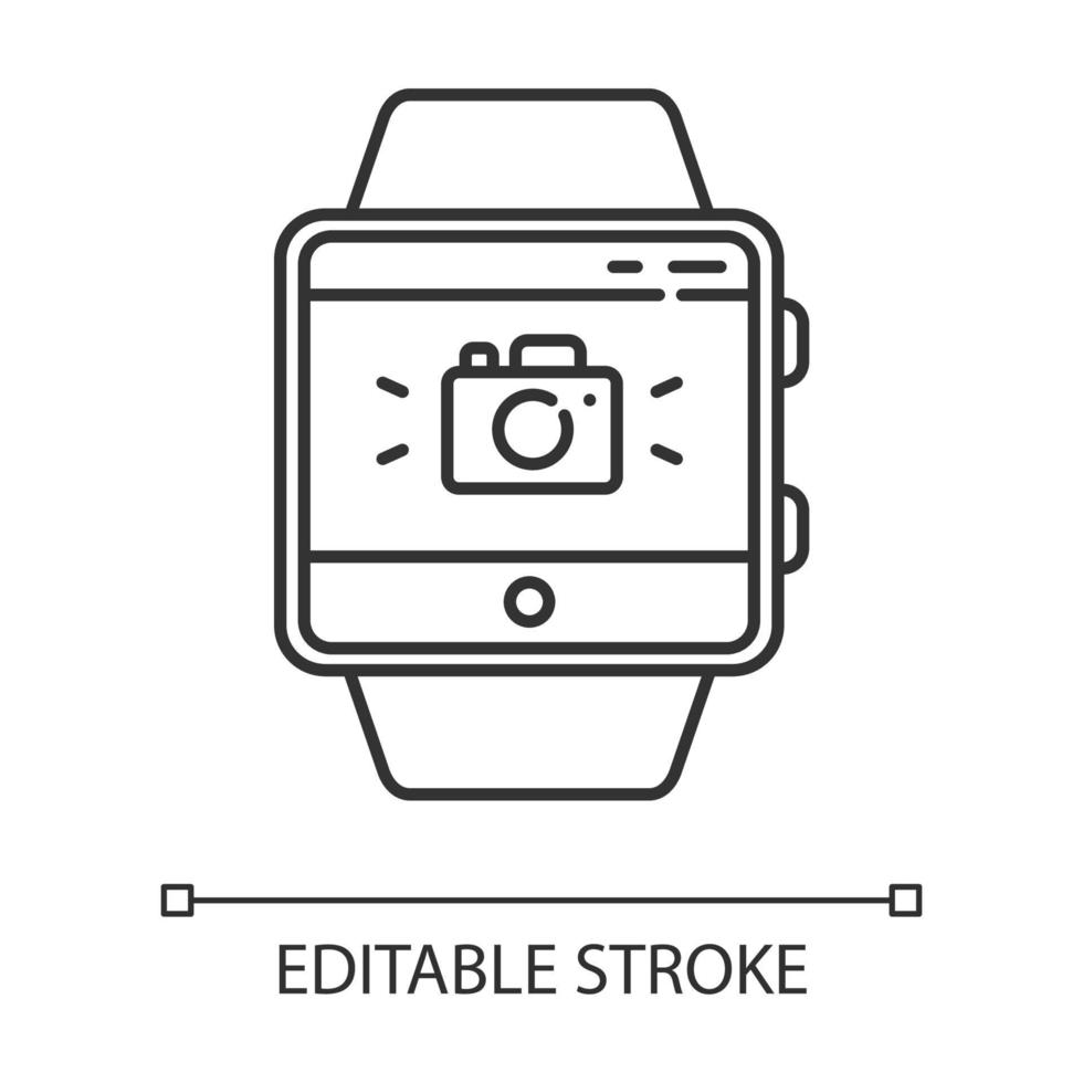 camera fitness polsbandje lineaire functiepictogram vector