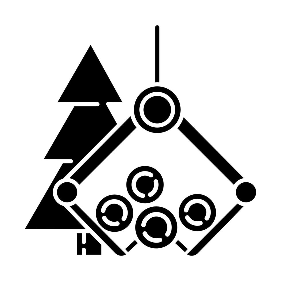 glyph-pictogram voor de houtindustrie vector