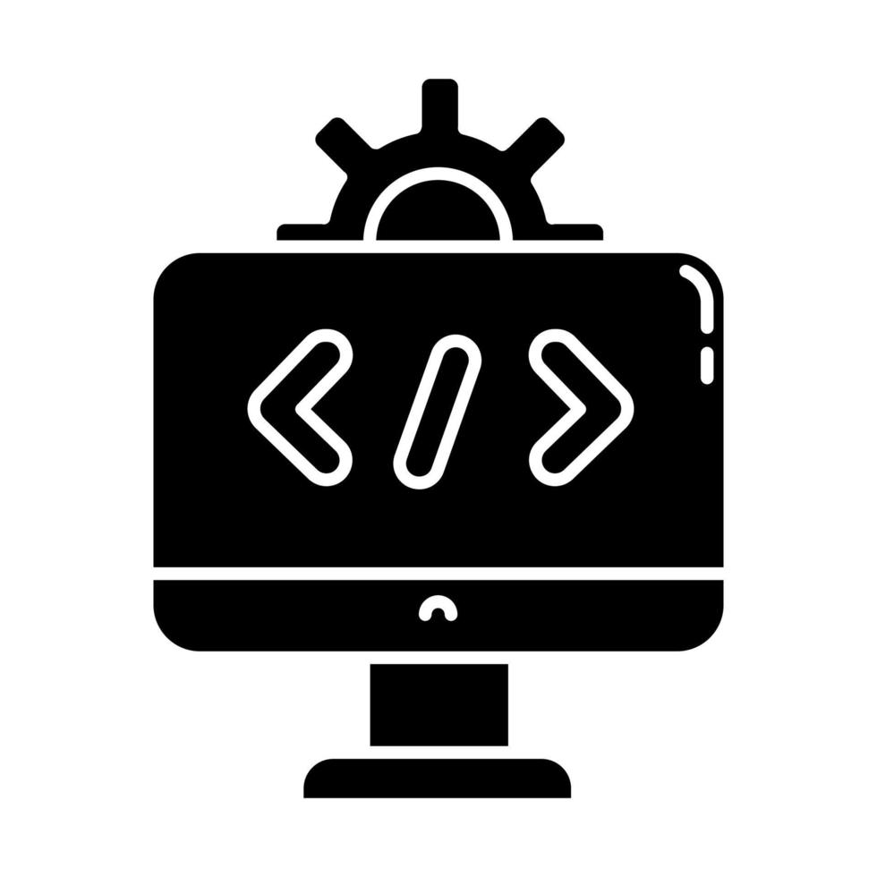 glyph-pictogram voor software-industrie vector