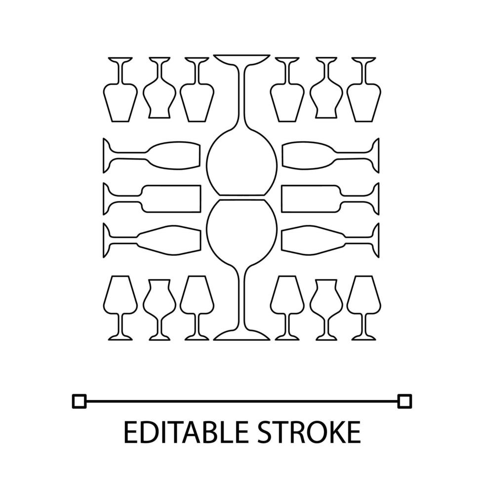 wijnglazen lineaire pictogram vector