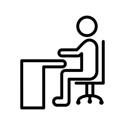 Vector zittend op Bureau pictogram