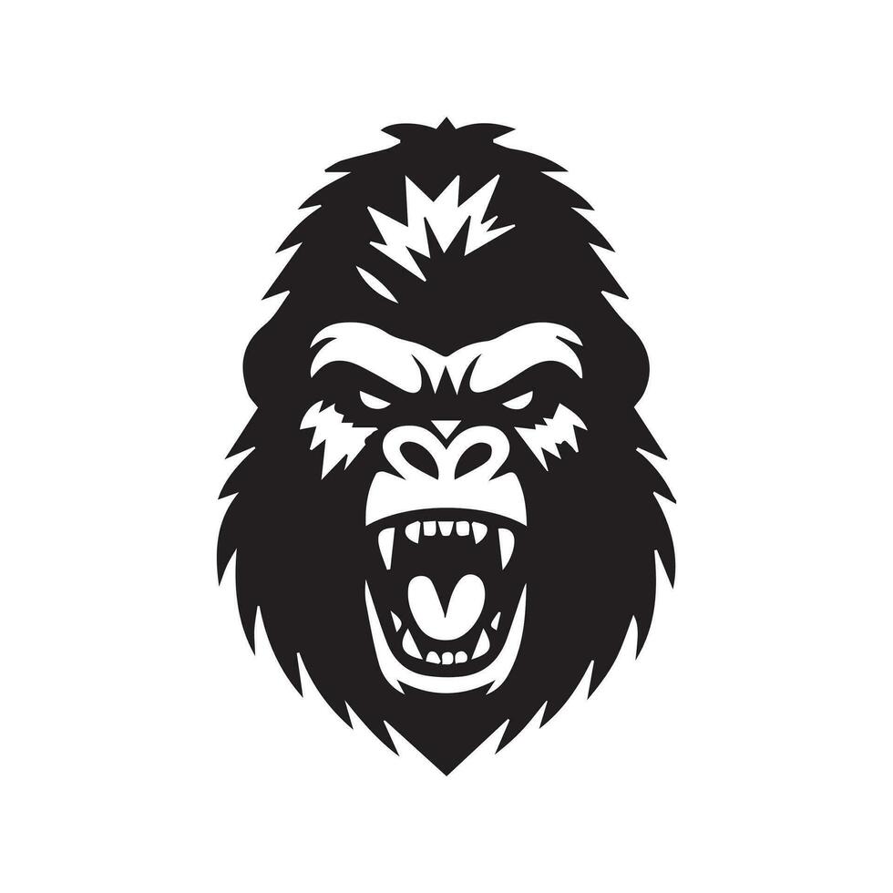 boos gorilla logo - gorilla icoon, vector illustratie