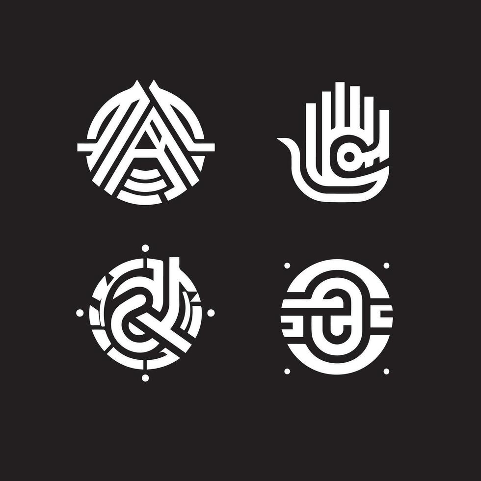 modern uniek brief logo reeks icoon ontwerp sjabloon elementen. vector