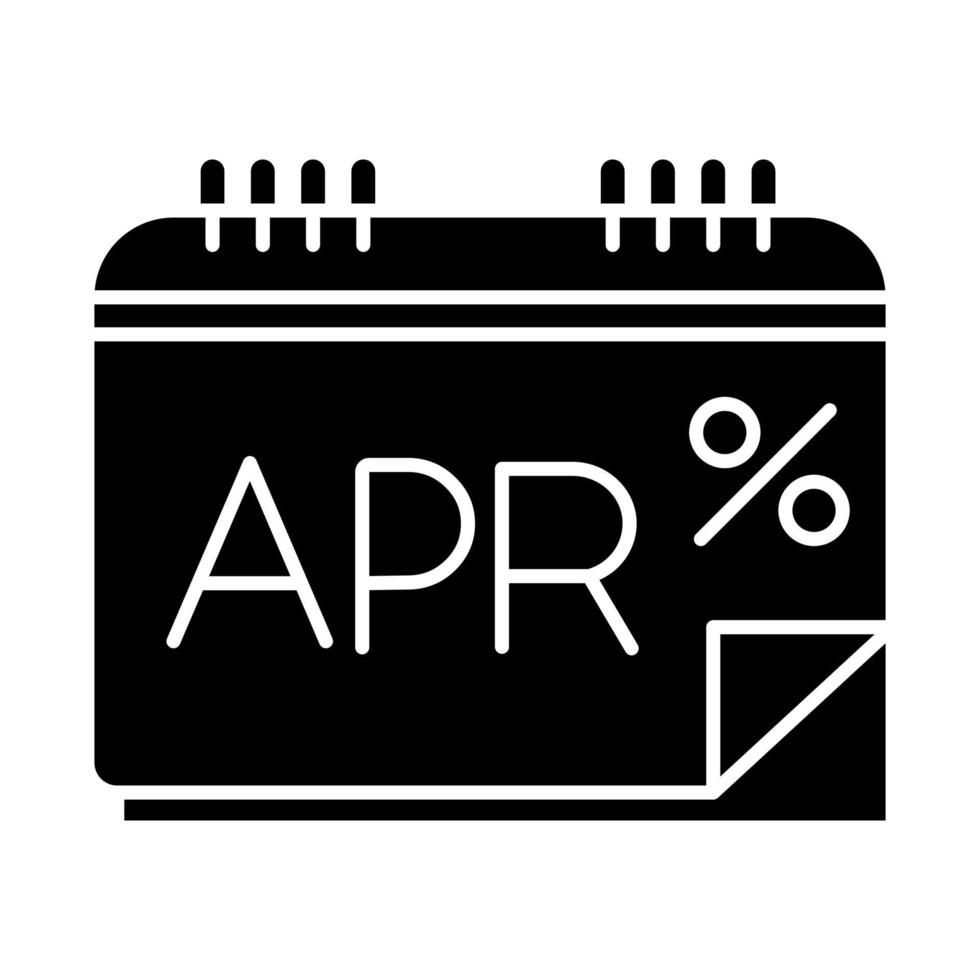 jaarlijks percentage glyph-pictogram vector
