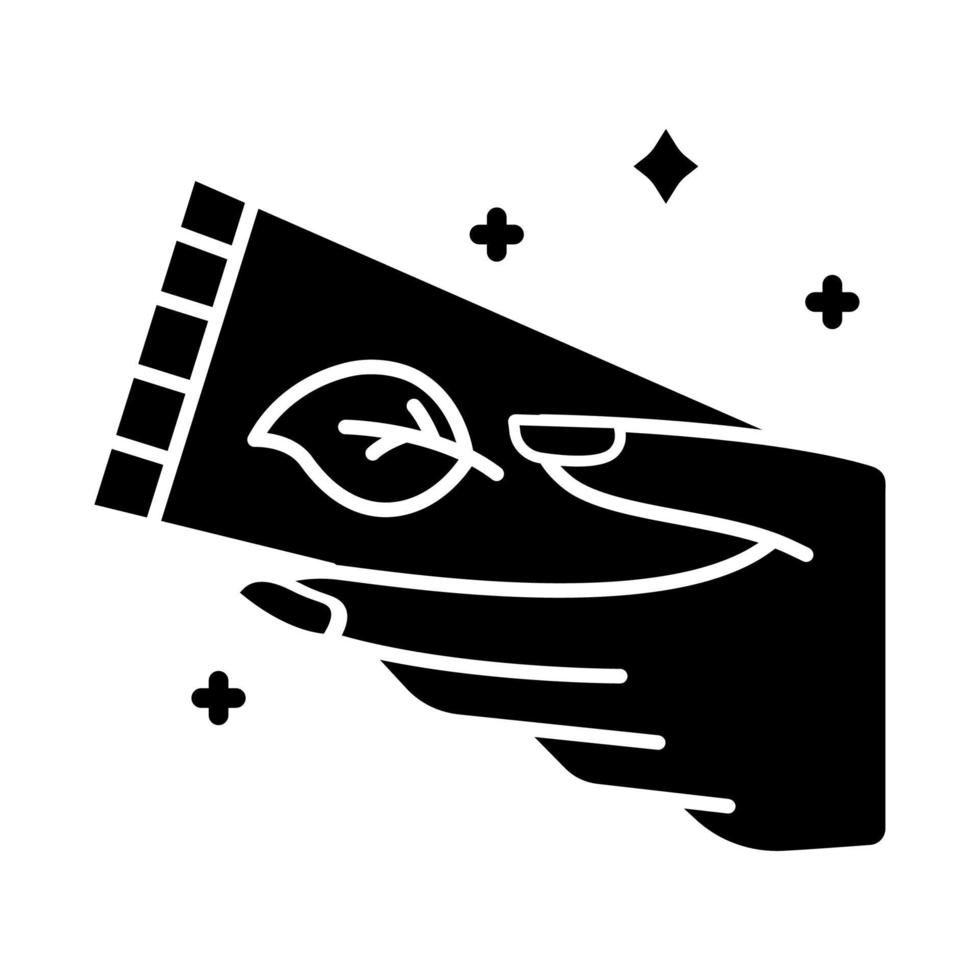handcrème tube glyph icon vector