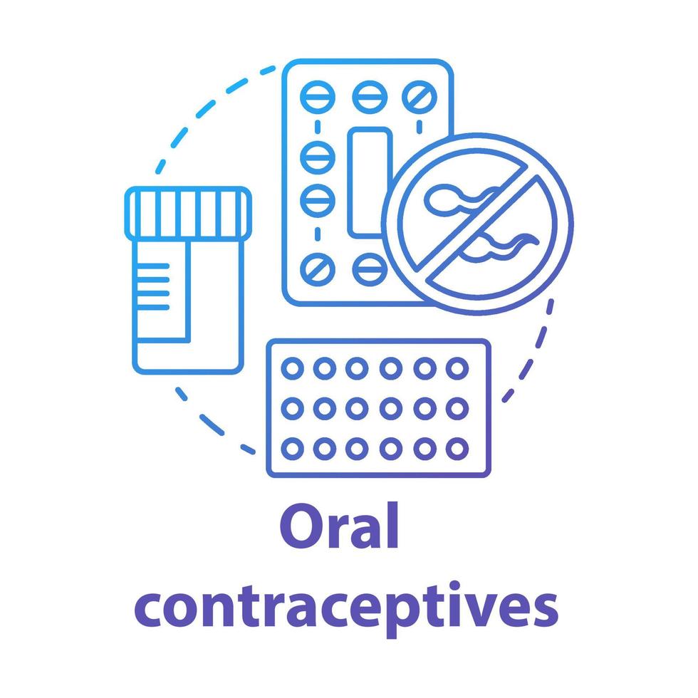 orale anticonceptiva blauw concept icoon vector