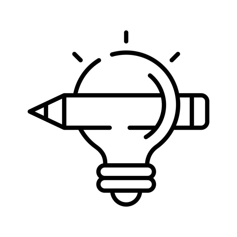 prachtig ontworpen creatief idee vector, potlood met licht lamp vector