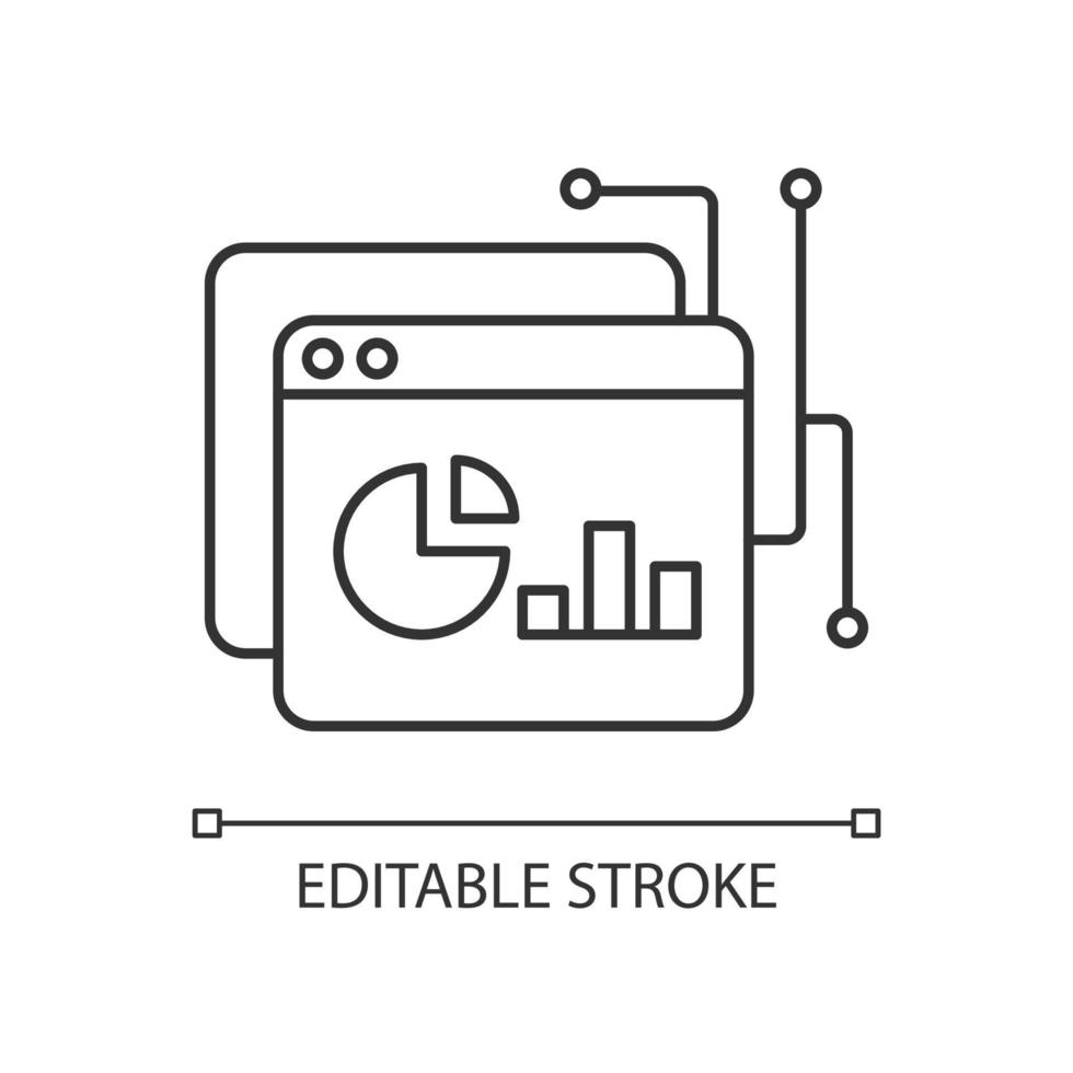 lineair pictogram voor data-intelligentieplatform vector