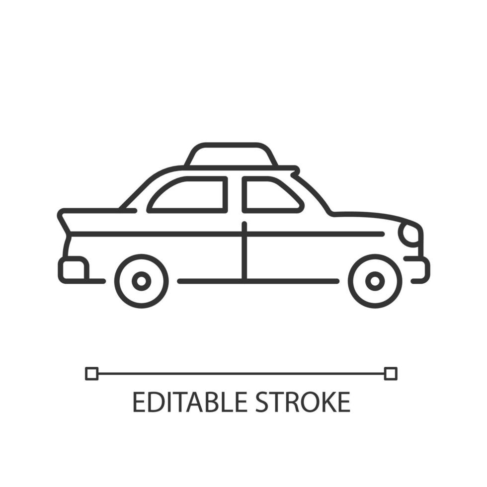 retro taxi auto lineair pictogram vector