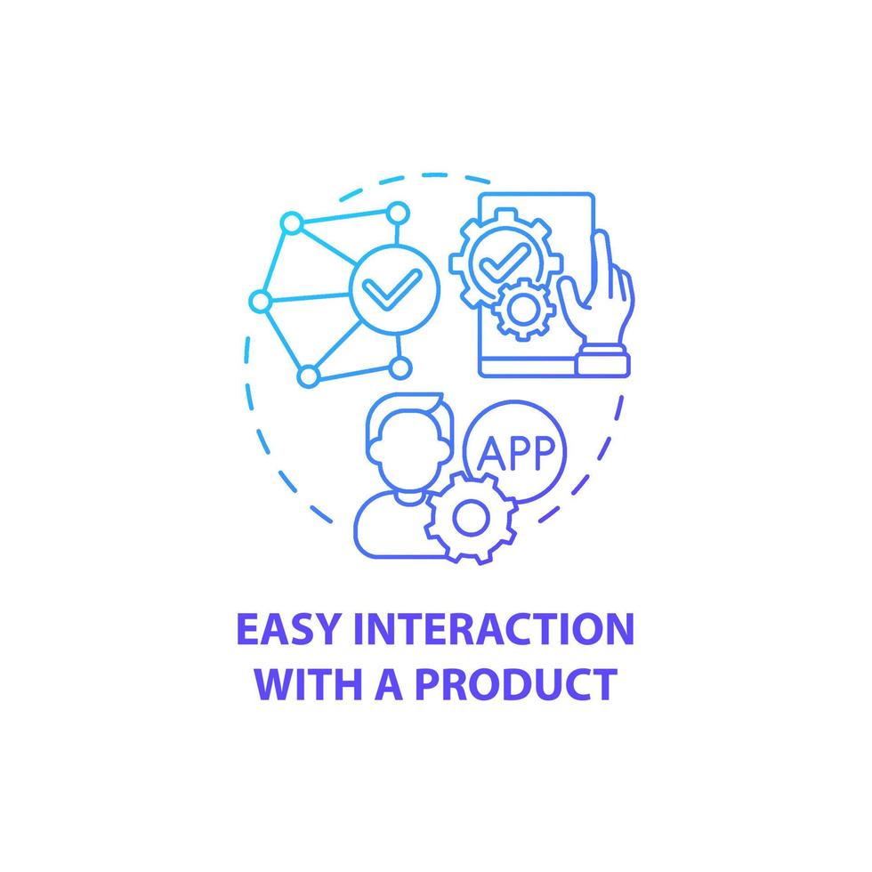 eenvoudige interactie met productconceptpictogram vector