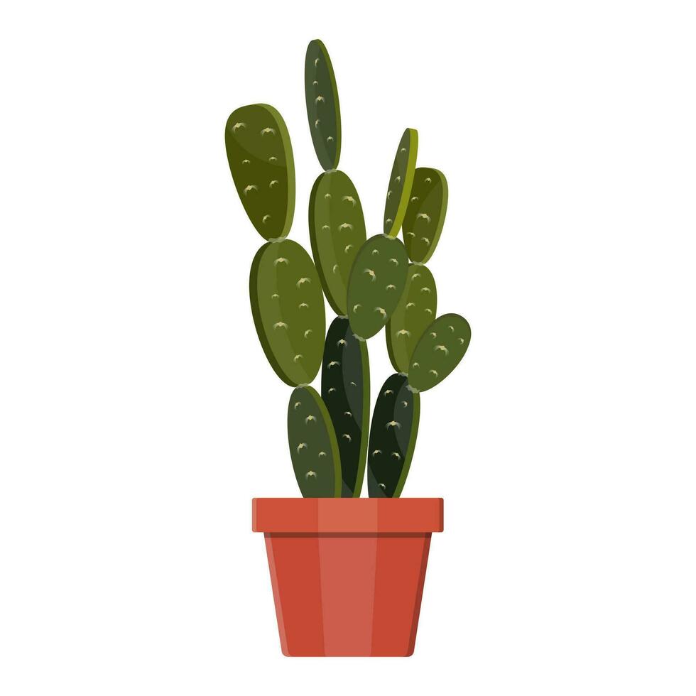 cactus fabriek in bloem pot. decoratie huis fabriek. vector illustratie in vlak stijl