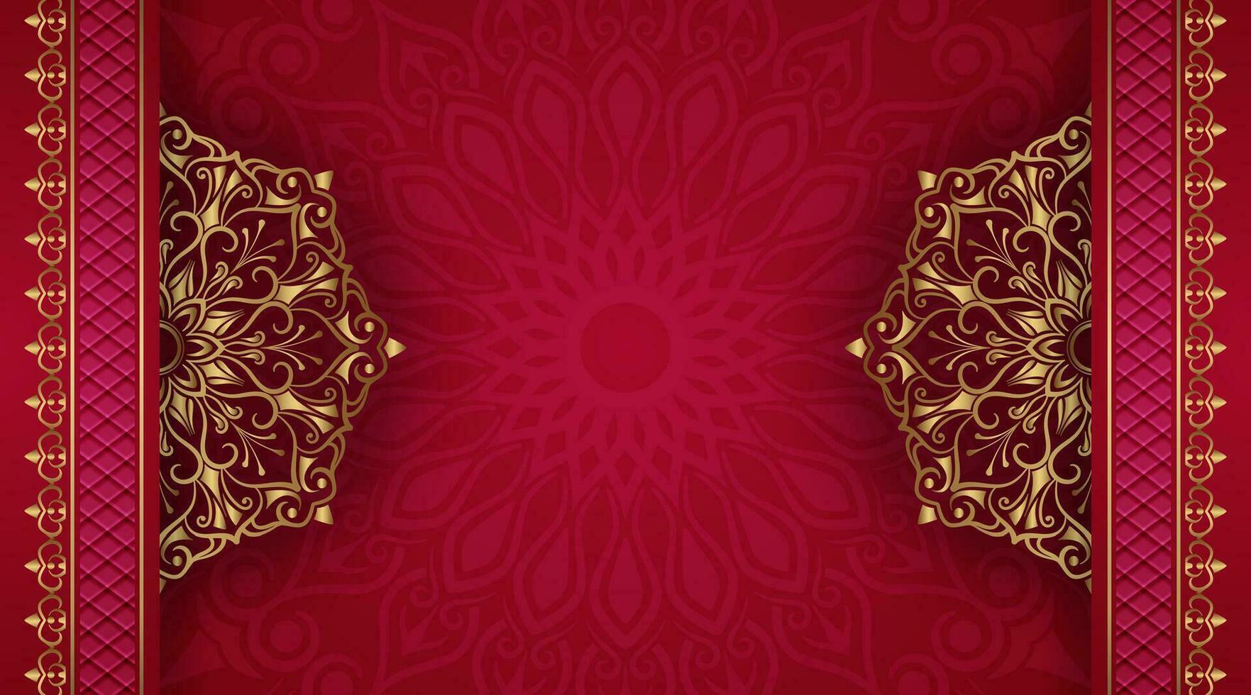 rood luxe achtergrond met mandala ornament vector