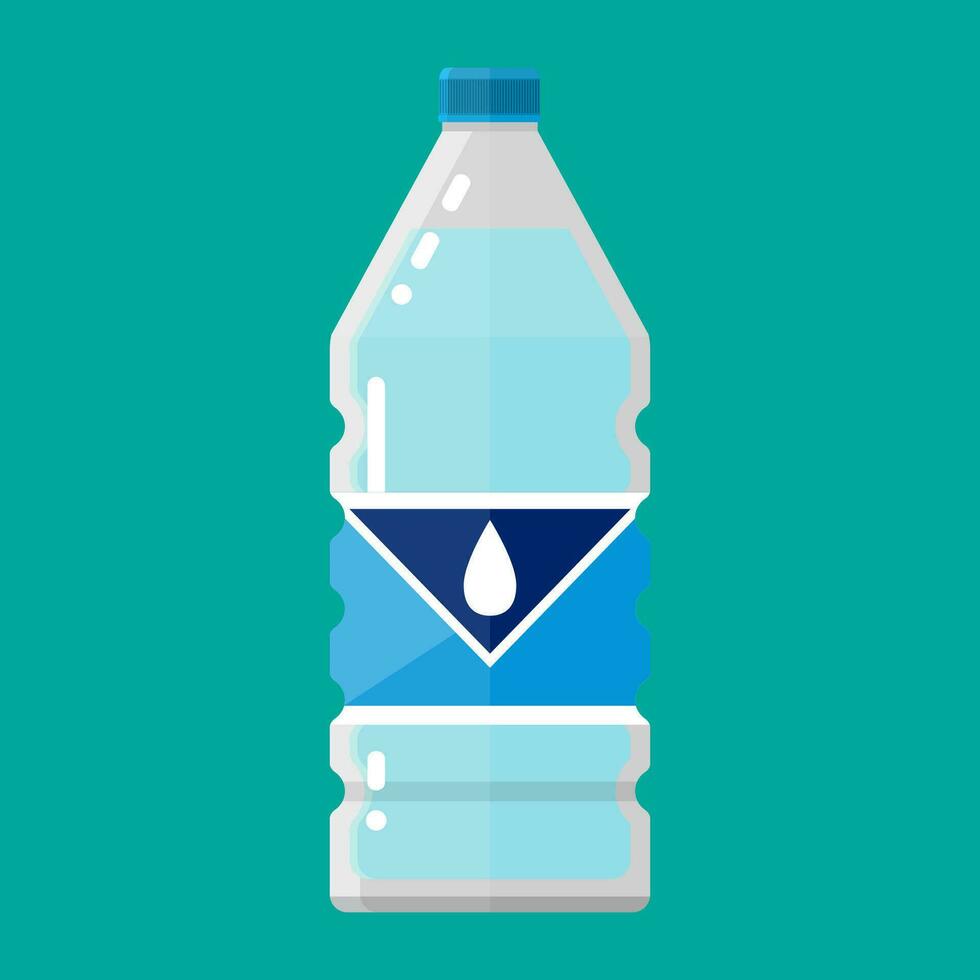 plastic fles van zuiver water. vector illustratie in vlak stijl