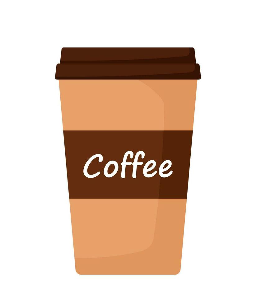 heet koffie kop naar Gaan in papier kop icoon voor drinken en drank vector illustratie